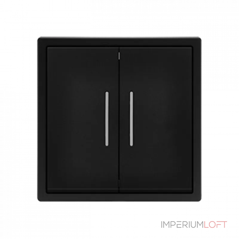 Двухклавишный проходной переключатель с LED-подсветкой LeDron 2 Gang 2 Way LED Black