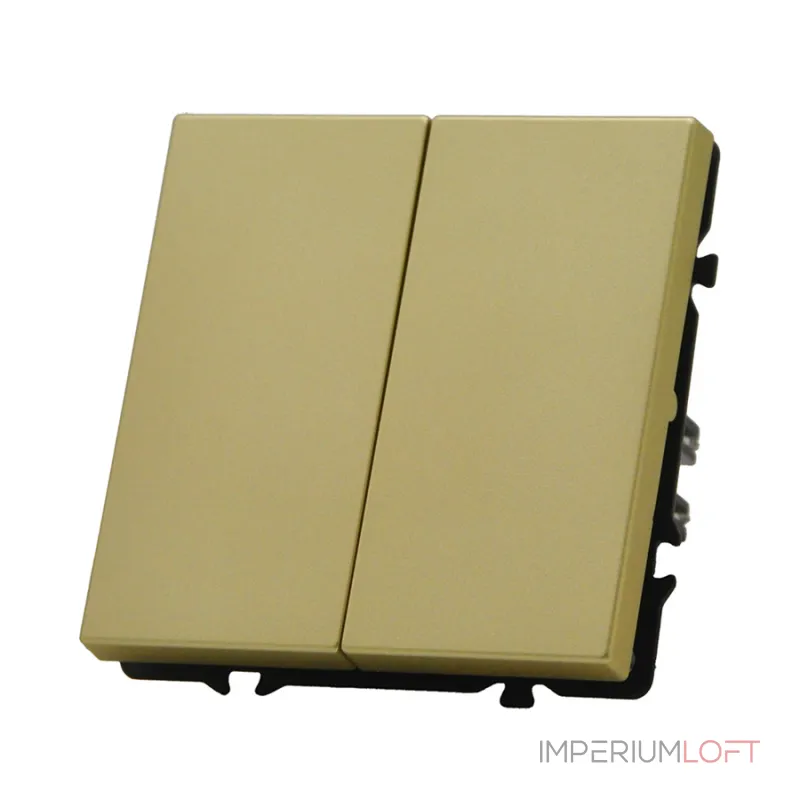 Выключатель двухклавишный звонкового типа LeDron 2G Reset Gold от ImperiumLoft Выключатель двухклавишный звонкового типа LeDron 2G Reset Gold от ImperiumLoft