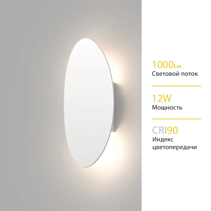 Настенный светодиодный светильник LeDron OVAL ZD8174B-12W White от ImperiumLoft