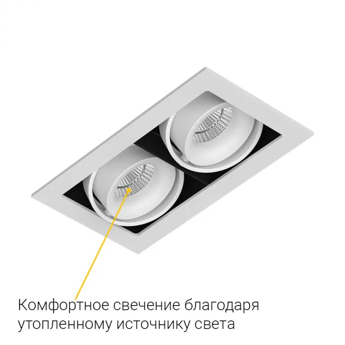 Встраиваемый поворотный светодиодный светильник LeDron ON-202-9W WH-BK от ImperiumLoft