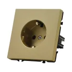 Розетка одинарная с заземлением с защитными шторками LeDron EU Socket Gold