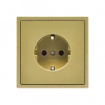 Розетка одинарная с заземлением с защитными шторками LeDron EU Socket Gold