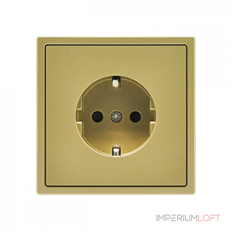 Розетка одинарная с заземлением с защитными шторками LeDron EU Socket Gold