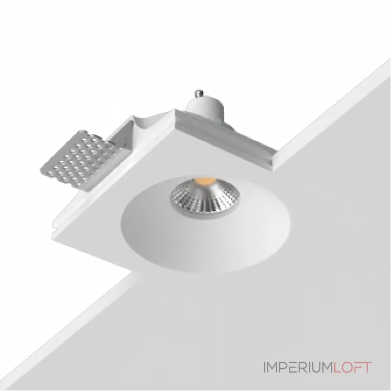 Встраиваемый гипсовый светильник под сменную лампу LeDron LUMI SQ1 115x120 D90 Встраиваемый гипсовый светильник под сменную лампу LeDron LUMI SQ1 115x120 D90
