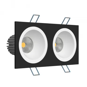 Встраиваемый светодиодный светильник LeDron LH07H-R LH07H-R SQ2 Black-White 20W 3000K DIM TRIAC