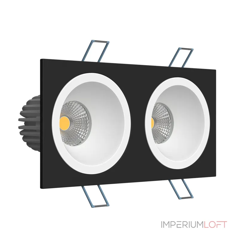 Встраиваемый светодиодный светильник LeDron LH07H-R LH07H-R SQ2 Black-White 20W 3000K DIM TRIAC