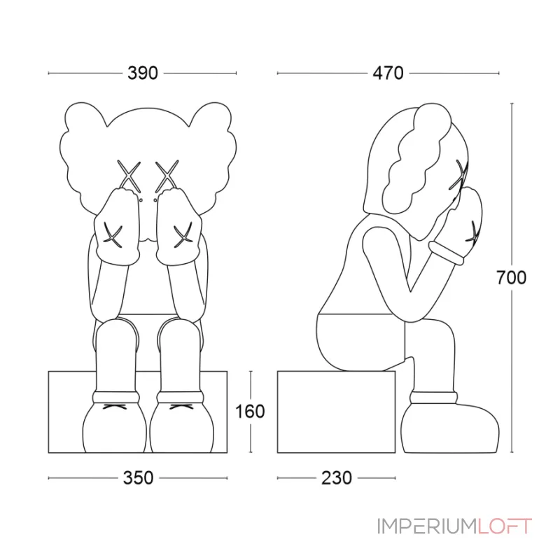 Дизайнерская статуэтка копилка LeDron KAWS 70B grey от ImperiumLoft Дизайнерская статуэтка копилка LeDron KAWS 70B grey от ImperiumLoft
