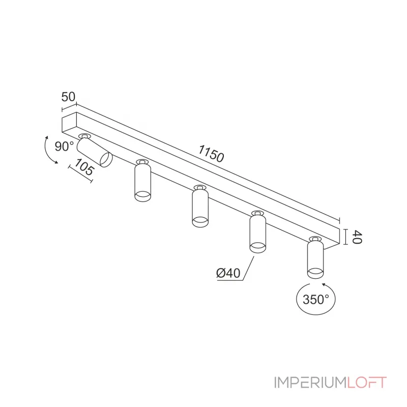 Потолочный поворотный светодиодный светильник LeDron SAGITONY SAGITONY E5 S40 Dim B-Gl от ImperiumLoft Потолочный поворотный светодиодный светильник LeDron SAGITONY SAGITONY E5 S40 Dim B-Gl от ImperiumLoft