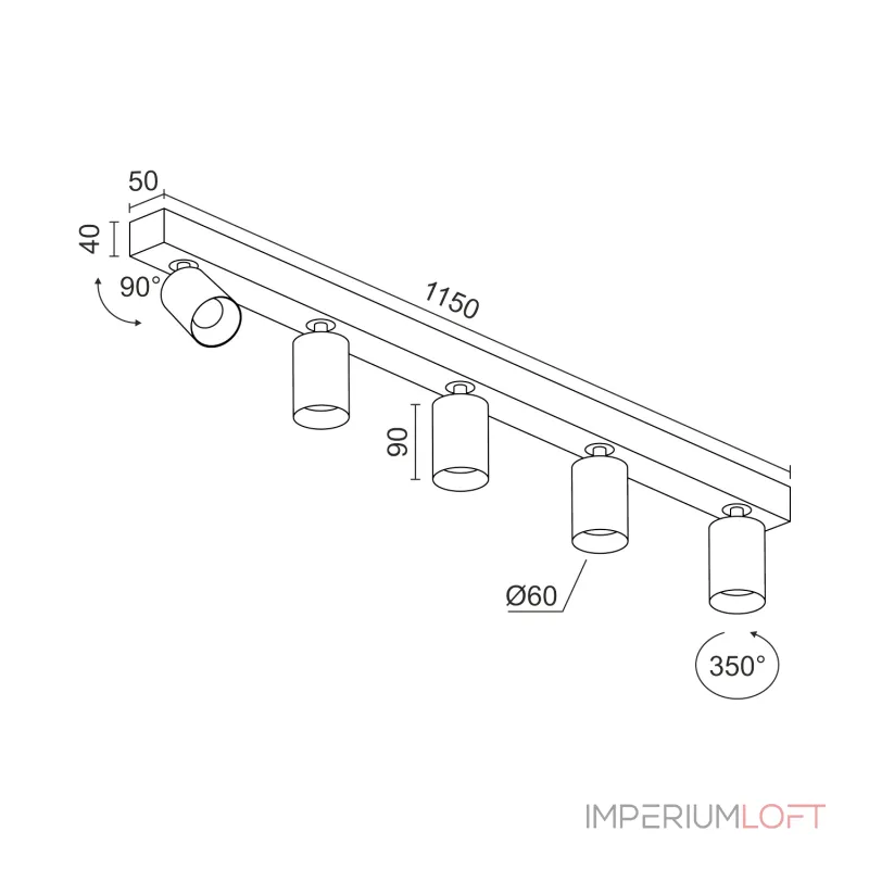 Потолочный поворотный светодиодный светильник LeDron SAGITONY SAGITONY E5 S60 Wh-Bl Dim 4000K от ImperiumLoft Потолочный поворотный светодиодный светильник LeDron SAGITONY SAGITONY E5 S60 Wh-Bl Dim 4000K от ImperiumLoft