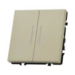 Двухклавишный проходной переключатель с LED-подсветкой LeDron 2 Gang 2 Way LED Cashmere