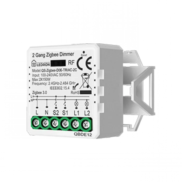 Диммер двухканальный LeDron QS-Zigbee-D06-TRIAC-2C от ImperiumLoft
