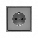 Розетка одинарная с заземлением с защитными шторками LeDron EU Socket Light Grey