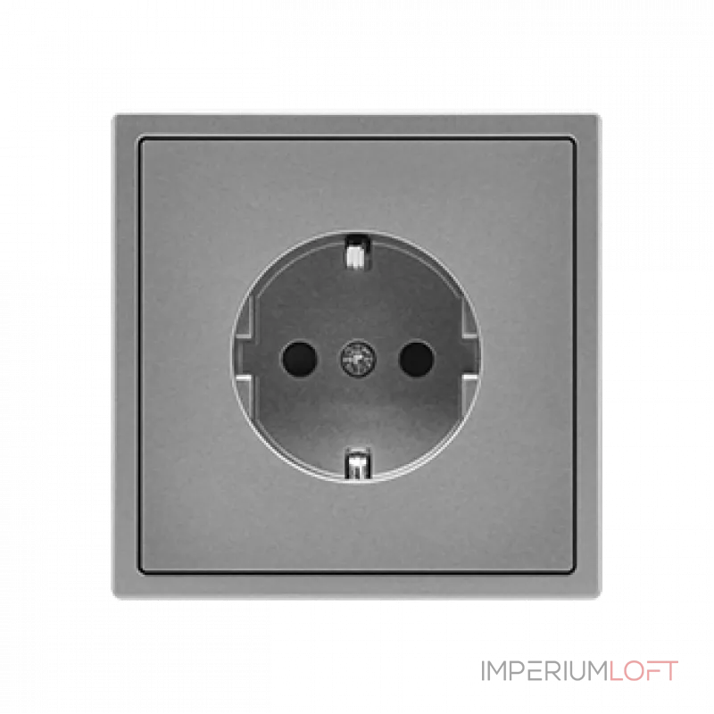 Розетка одинарная с заземлением с защитными шторками LeDron EU Socket Light Grey