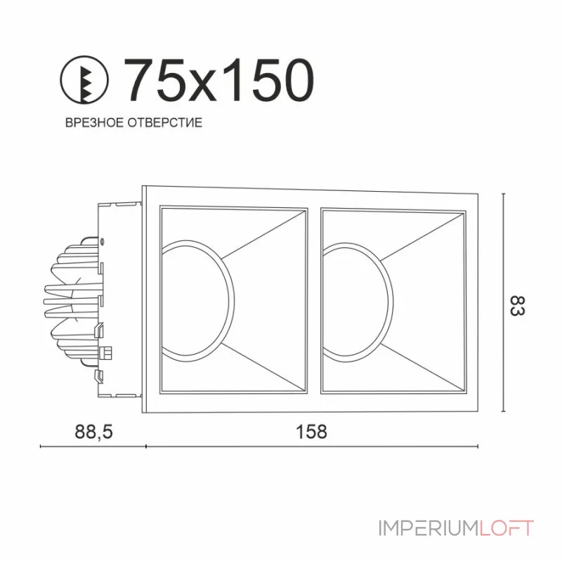 Встраиваемый светодиодный светильник LeDron RISE KIT RISE KIT 2 LED 4000K White-Black от ImperiumLoft
