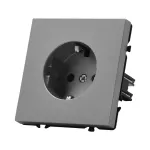 Розетка одинарная с заземлением с защитными шторками LeDron EU Socket Light Grey