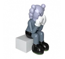 Дизайнерская статуэтка копилка LeDron KAWS 70B grey