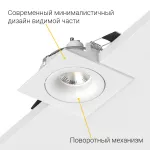 Встраиваемый поворотный светильник под сменную лампу LeDron DE201 White