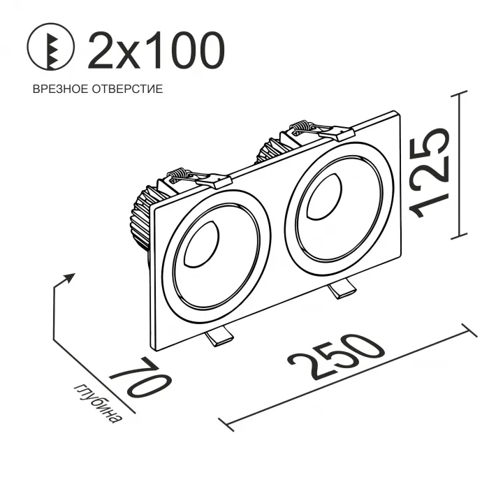 Встраиваемый поворотный светодиодный светильник LeDron MJ1006 MJ1006 SQ2 Black-White от ImperiumLoft