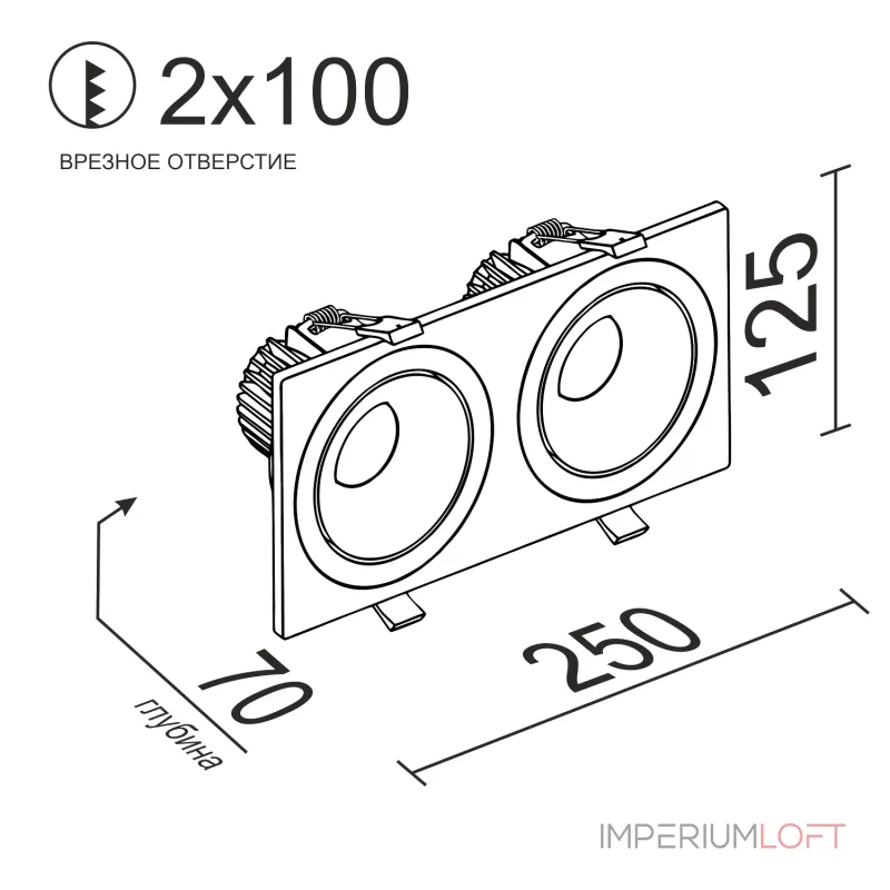 Встраиваемый поворотный светодиодный светильник LeDron MJ1006 MJ1006 SQ2 Black-White