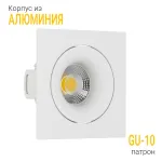 Встраиваемый поворотный светильник под сменную лампу LeDron DE201 White