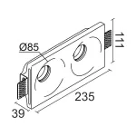 Встраиваемый гипсовый светильник под сменную лампу LeDron LUMI SQ2 111x235 D85