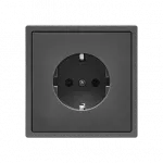 Розетка одинарная с заземлением с защитными шторками LeDron EU Socket Grey