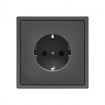 Розетка одинарная с заземлением с защитными шторками LeDron EU Socket Grey Розетка одинарная с заземлением с защитными шторками LeDron EU Socket Grey