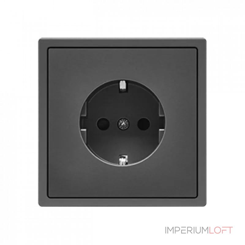 Розетка одинарная с заземлением с защитными шторками LeDron EU Socket Grey Розетка одинарная с заземлением с защитными шторками LeDron EU Socket Grey