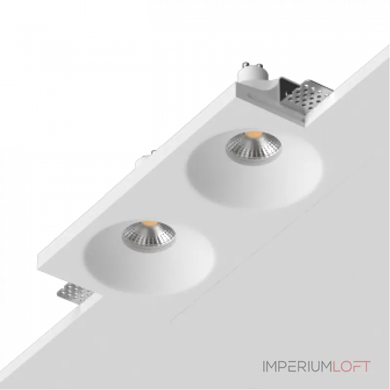 Встраиваемый гипсовый светильник под сменную лампу LeDron LUMI SQ2 111x235 D85