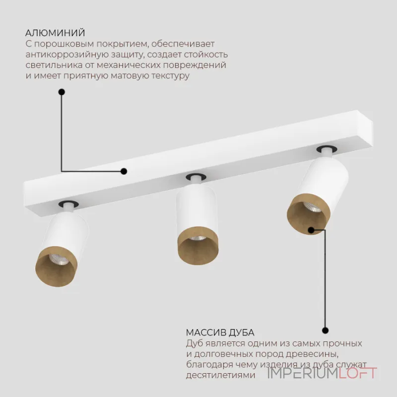 Потолочный светодиодный светильник LeDron SAGITONY SAGITONY E3 S60 Wooden White