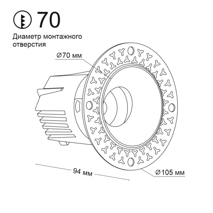 Встраиваемый светодиодный светильник под шпаклевку LeDron FQS10075-12D от ImperiumLoft