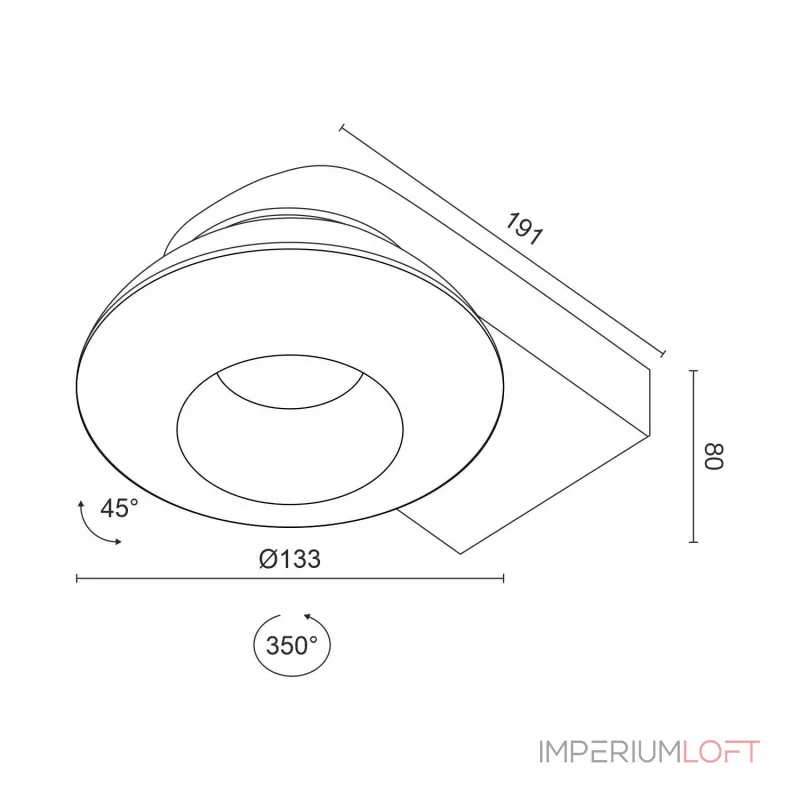 Потолочный поворотный светодиодный светильник LeDron KRIS SLIM KRIS SLIM White TRIAC