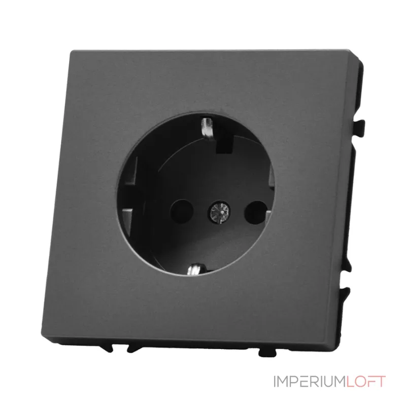 Розетка одинарная с заземлением с защитными шторками LeDron EU Socket Grey Розетка одинарная с заземлением с защитными шторками LeDron EU Socket Grey
