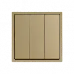 Трехклавишный выключатель LeDron 3 Gang 1 Way Gold