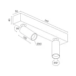 Потолочный поворотный светодиодный светильник LeDron SAGITONY SAGITONY E2 S40 B-Wh от ImperiumLoft