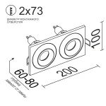 Встраиваемый поворотный светильник под сменную лампу LeDron AO1501006 SQ2 White-Black от ImperiumLoft