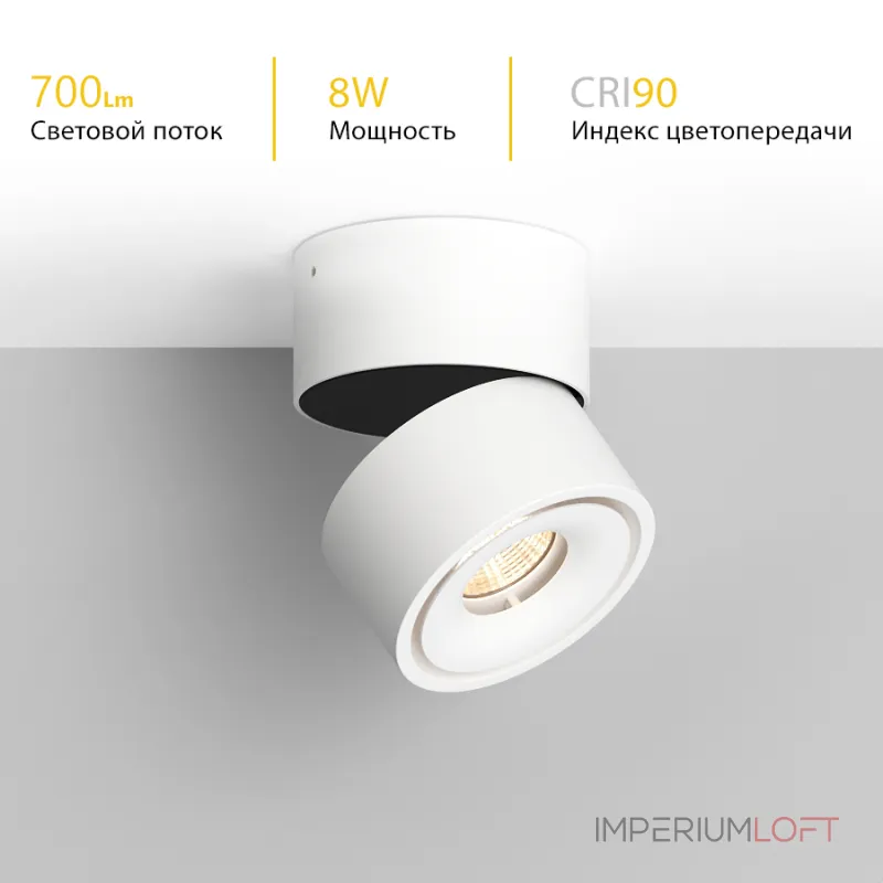 Потолочный поворотный светодиодный светильник LeDron LH8 LH8 White