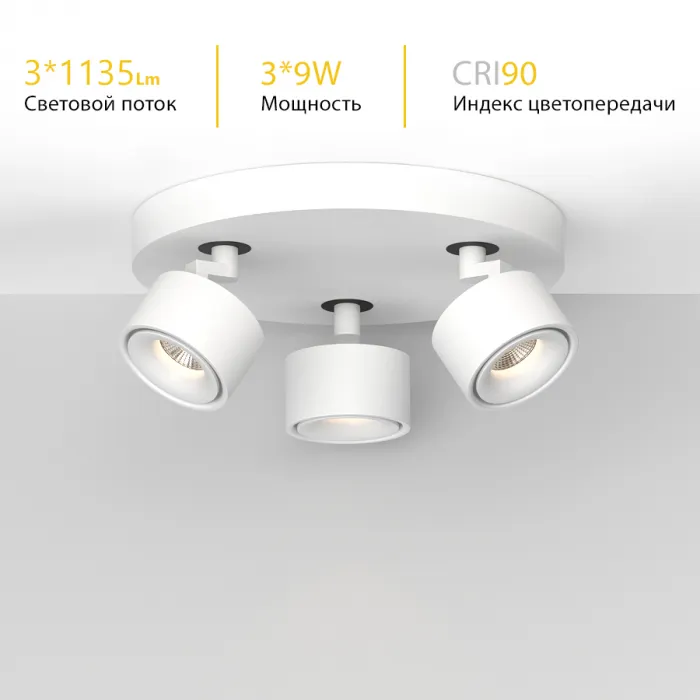 Потолочный поворотный светодиодный светильник LeDron SAGITONY SAGITONY R3 S75 White 4000K от ImperiumLoft