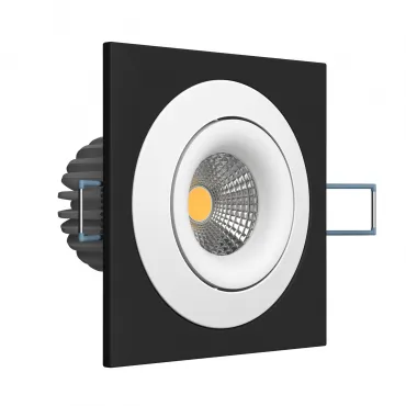 Встраиваемый поворотный светодиодный светильник LeDron LH07SB-R LH07SB-R SQ Black-White 10W 3000K DIM TRIAC