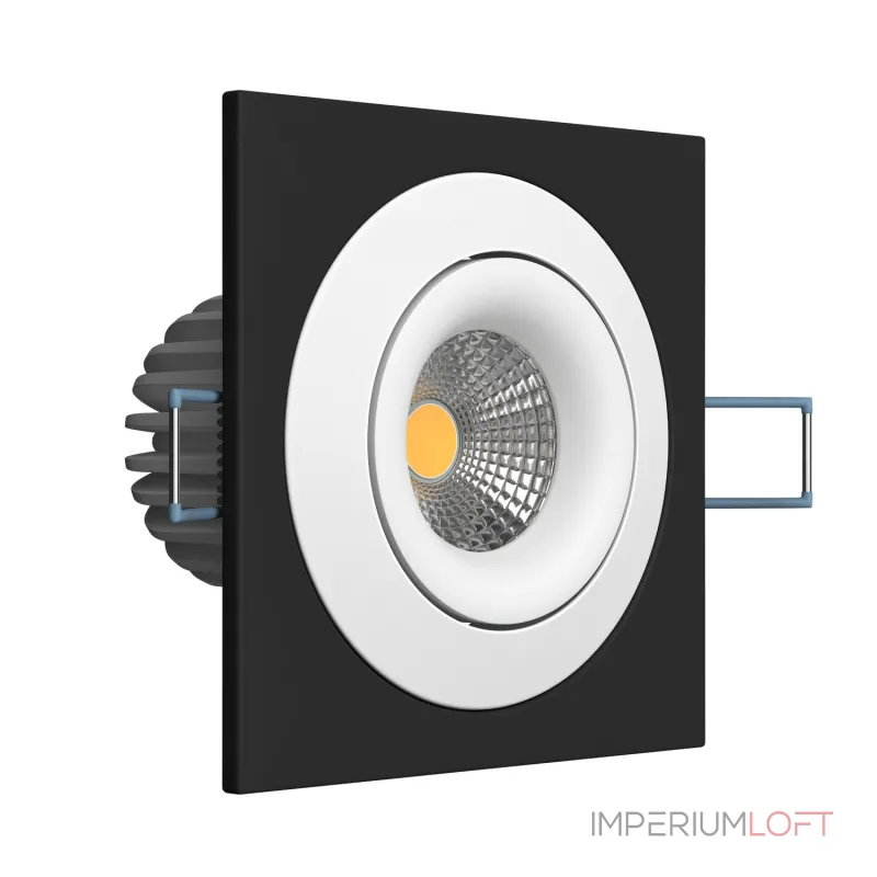 Встраиваемый поворотный светодиодный светильник LeDron LH07SB-R LH07SB-R SQ Black-White 10W 3000K DIM TRIAC
