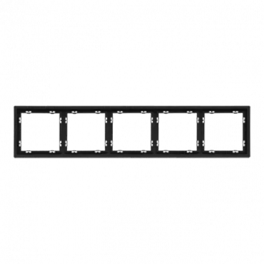 Рамка на 5 постов для розеток и выключателей FORKEL 5 Frame PC Black