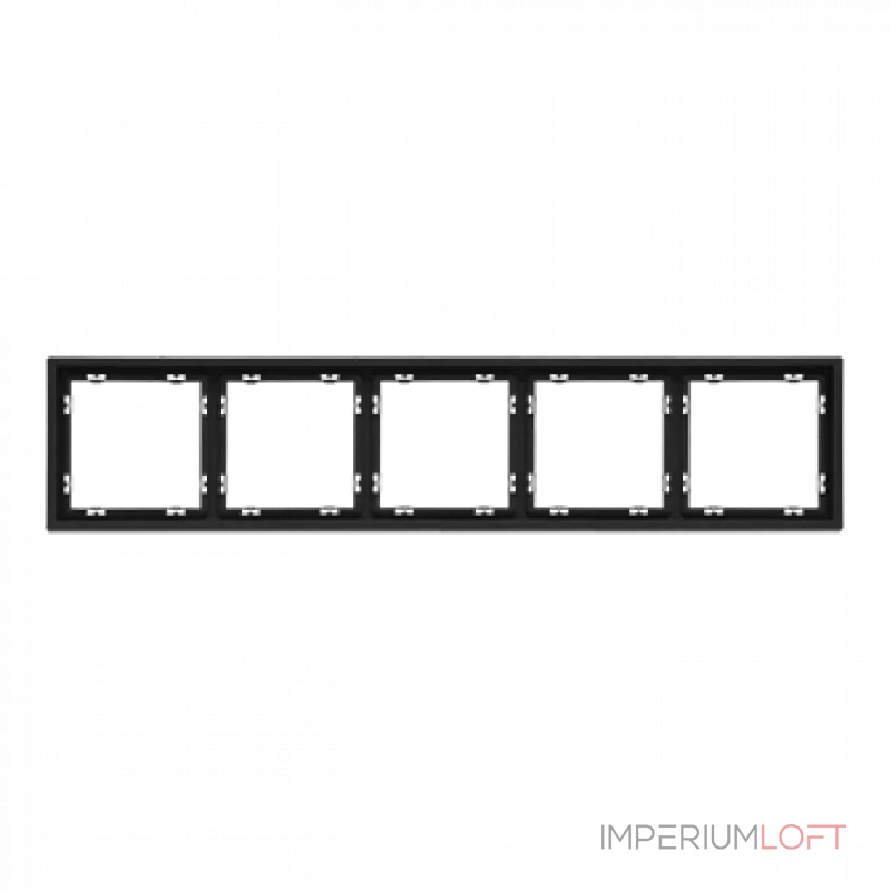 Рамка на 5 постов для розеток и выключателей LeDron 5 Frame PC Black
