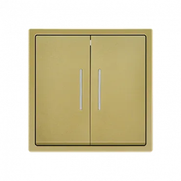 Двухклавишный проходной переключатель с LED-подсветкой LeDron 2 Gang 2 Way LED Gold