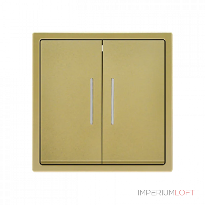 Двухклавишный проходной переключатель с LED-подсветкой LeDron 2 Gang 2 Way LED Gold