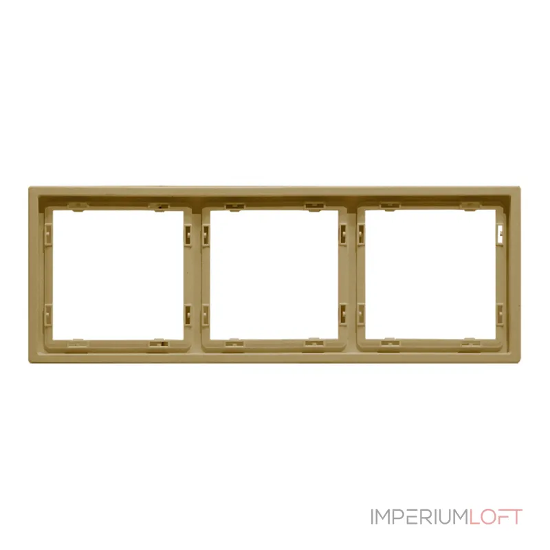 Рамка на 3 поста для розеток и выключателей LeDron 3 Frame PC Gold
