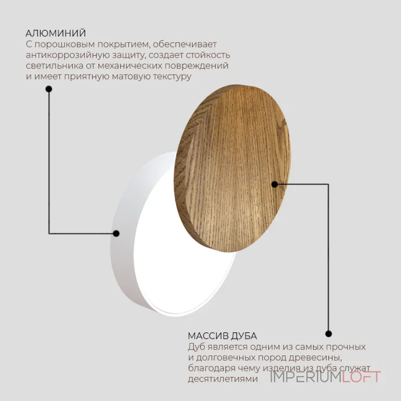 Настенный светодиодный светильник LeDron UFO UFO G2 Wooden White