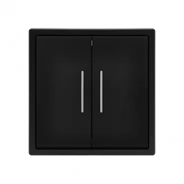 Двухклавишный выключатель с LED-подсветкой FORKEL 2 Gang 1 Way LED Black