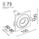 Встраиваемый поворотный светильник под сменную лампу LeDron AO1501005 SQ Black-White от ImperiumLoft