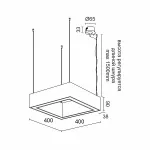 Подвесной светильник LeDron KVADRO Basic Wooden KVADRO Basic 400 4K Bl