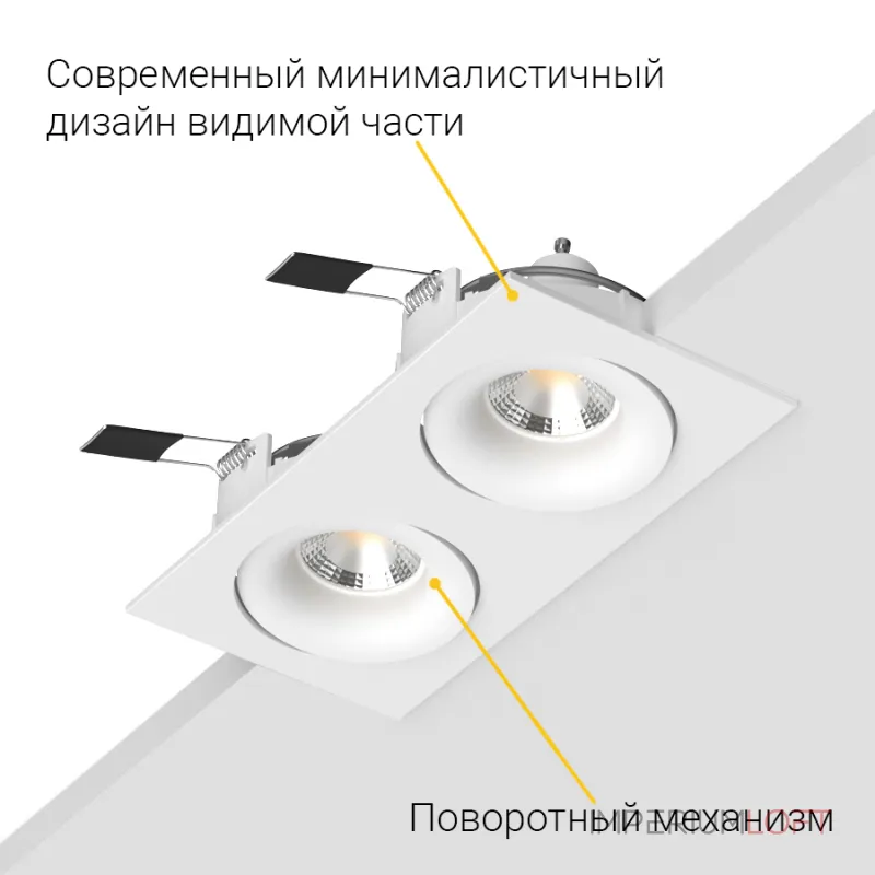Встраиваемый поворотный светильник под сменную лампу LeDron DE202 White